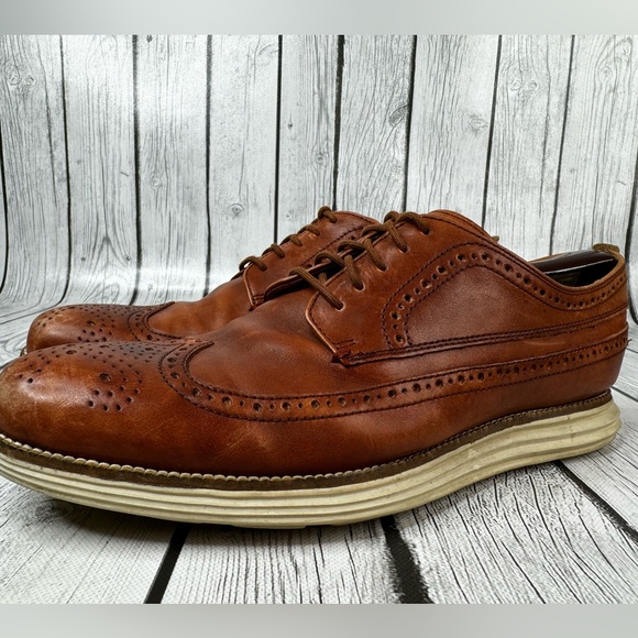 Cole Haan Zero Grand $160 Men's Wingtip Oxfords Dress Shoes Size 10 Brown C21133 - Picture 2 of 10